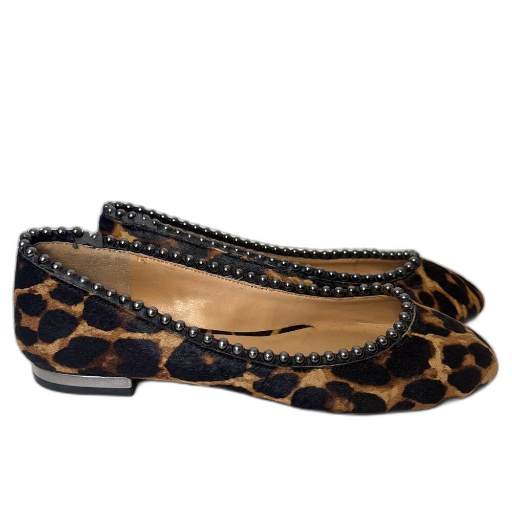 Jessica Simpson Real Cow Hair Fur Ballet Flat Womens 8.5 M Western Animal Print